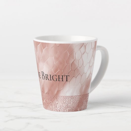 Pink Rose Blush Sparkle Glam Animal Latte Mok (Rechterhoek)