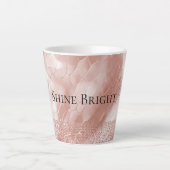 Pink Rose Blush Sparkle Glam Animal Latte Mok (Voorkant)