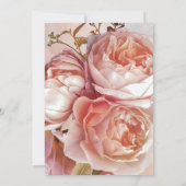 PINK ROSE BOUQUET Elegant repetitie diner Kaart (Achterkant)