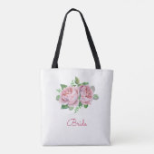 Pink Rose Bridal Tote Bag (Achterkant)
