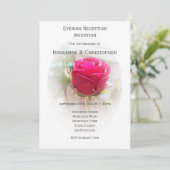 Pink Rose bruiloft receptie Kaart (Staand voorkant)