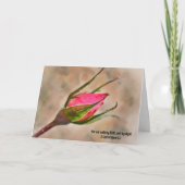 Pink Rose Bud Geloof Denken aan U Bijbelvers Kaart (Voorkant)