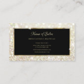 Pink Rose Butterfly Glitter Zwart en Goud Script Visitekaartje (Achterkant)