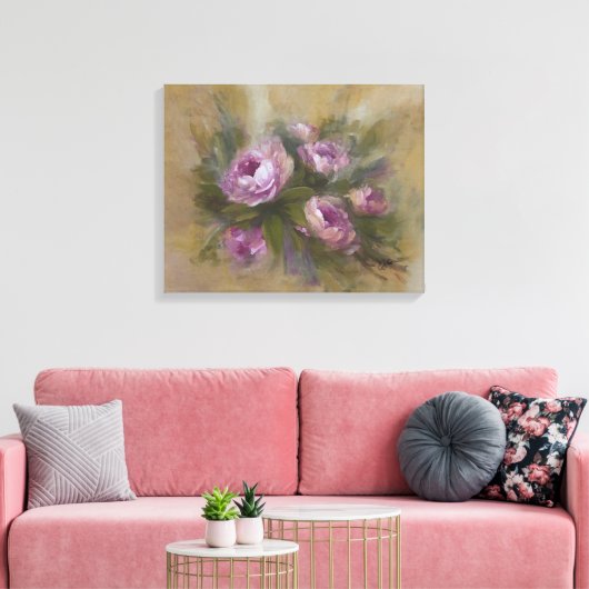 Pink Rose Canvas Afdruk (Insitu (Woonkamer))