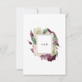 Pink Rose Creamy Marsala Floral Roses Wedding VIP Kaart (Achterkant)