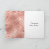Pink Rose Cupcake Gold Glam Glitter Birthday   Kaart (Binnen)