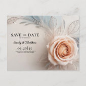 Pink Rose Dew Drops Designer Bewaar de datum Aankondigingskaart (Voorkant)