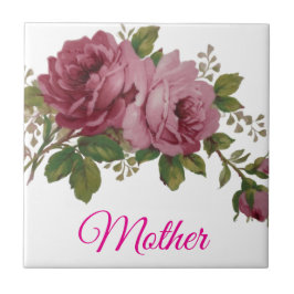 Pink Rose elegance Ceramic Tile Tegeltje