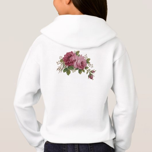 Pink Rose Elegance Hoodie (Achterkant)
