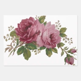 Pink Rose Elegance  Inpakpapier Vel