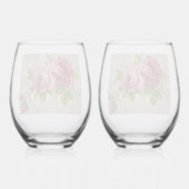 Pink Rose Elegance  Wijnglas Zonder Voet (Achterkant)