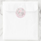 Pink Rose en Baby's Breath Bruiloft Mason Jar Ronde Sticker (Tas)