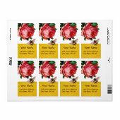 PINK ROSE EN HONEY BEE, BEEKEEPER ETIKET (Full Sheet)
