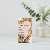 PINK ROSE EN HONEY BEEKEEPER MONOGRAM VISITEKAARTJE (Staand voorkant)