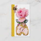 PINK ROSE EN HONEY BEEKEEPER MONOGRAM VISITEKAARTJE (Achterkant)