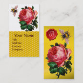 PINK ROSE EN HONEY BEEKEEPER RED WAX SEAL VISITEKAARTJE (Voorkant / Achterkant)