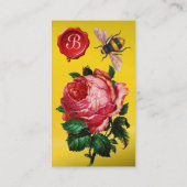 PINK ROSE EN HONEY BEEKEEPER RED WAX SEAL VISITEKAARTJE (Achterkant)