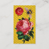 PINK ROSE EN HONEY BEEKEEPER RED WAX SEAL VISITEKAARTJE (Achterkant)