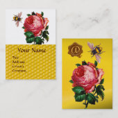 PINK ROSE EN HONEY BEEKEEPER WAX SEAL VISITEKAARTJE (Voorkant / Achterkant)