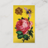 PINK ROSE EN HONEY BEEKEEPER WAX SEAL VISITEKAARTJE (Achterkant)