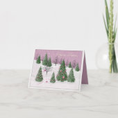Pink Rose Enchanted Forest Foil Holiday Card Kaart (Voorkant)