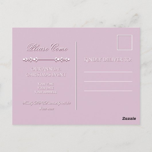 Pink Rose Enchanted Forest Holiday Letter Card Briefkaart (Achterkant)