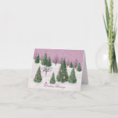 Pink Rose Enchanted Forest Holiday Letter Card Kaart (Voorkant)