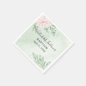 Pink Rose Eucalyptus gebladerte doop Servet (Hoek)