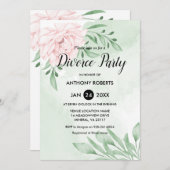 Pink Rose Eucalyptus gebladerte echtscheidingsfees Kaart (Voorkant / Achterkant)