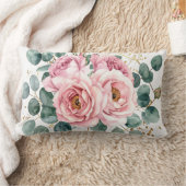 Pink Rose & Eucalyptus Pillow Kussen (Deken)