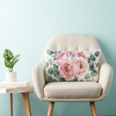 Pink Rose & Eucalyptus Pillow Kussen (Stoel)