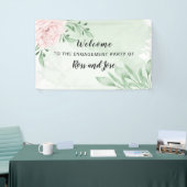 Pink Rose Eucalyptus verlovingsfeest welkom Spandoek (Beurs)