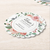 Pink Rose Floral 70e verjaardag dank u Kartonnen Onderzetters (Gekanteld)