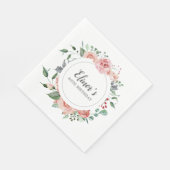 Pink Rose Floral 80e verjaardag dank u Servet (Hoek)