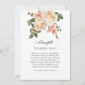 Pink Rose Floral Christelijke begrafenis Dank u Bedankkaart (Voorkant)