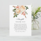 Pink Rose Floral Christelijke begrafenis Dank u Bedankkaart (Staand voorkant)