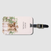 Pink Rose Floral Fence Cowgirl Bagagelabel (Voorkant (horizontaal))