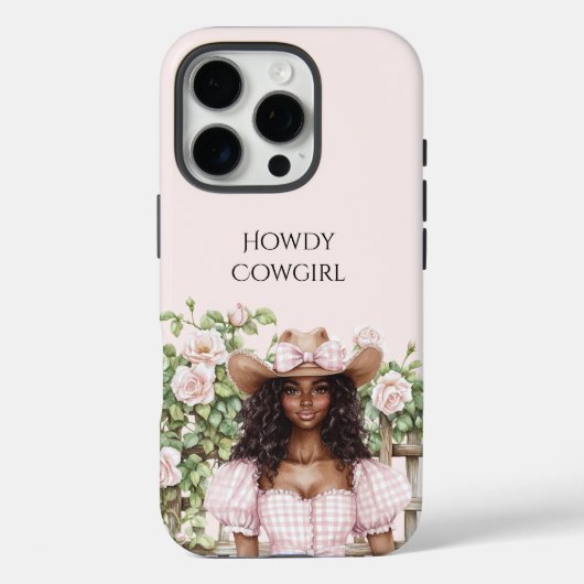 Pink Rose Floral Fence Cowgirl Case-Mate iPhone Case (Achterkant)