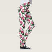 Pink Rose Floral Pattern Leggings (Rechts)