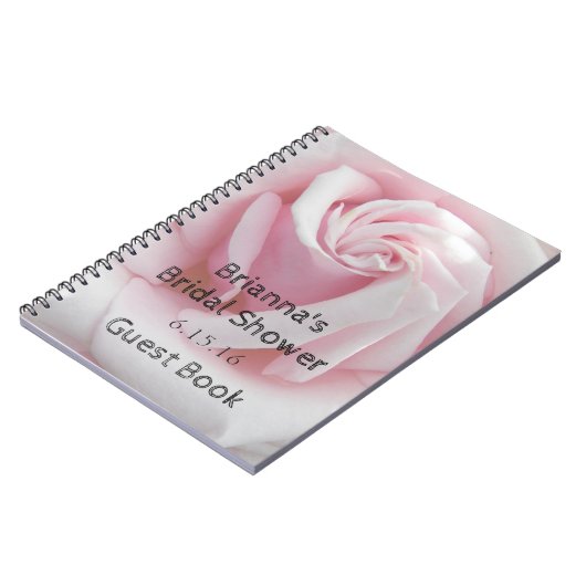 Pink Rose Floral Vrijgezellenfeest Gast Notitieboek (Linkerzijde)