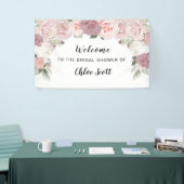Pink Rose Floral Vrijgezellenfeest Welkom Spandoek (Beurs)