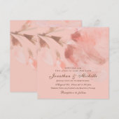 Pink Rose Floral Waterverf Christelijk huwelijk Kaart (Voorkant / Achterkant)
