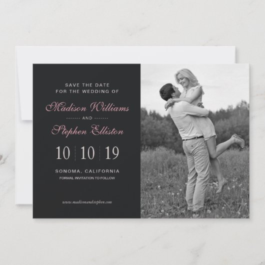 Pink Rose Floral Waterverf - Save the Date (Voorkant)