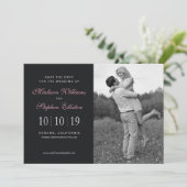Pink Rose Floral Waterverf - Save the Date (Staand voorkant)