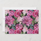 Pink Rose Floral Waterverf - Save the Date (Achterkant)