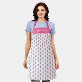 Pink Rose Flower Apron Schort (Gedragen)