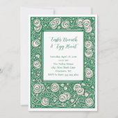 Pink Rose Flower Easter Brunch Invitation Kaart (Voorkant)