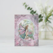 Pink Rose Flower Fairy beroemd gemaakt door Molly  Briefkaart (Staand voorkant)