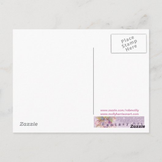 Pink Rose Flower Fairy beroemd gemaakt door Molly  Briefkaart (Achterkant)