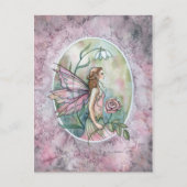 Pink Rose Flower Fairy beroemd gemaakt door Molly Briefkaart (Voorkant)